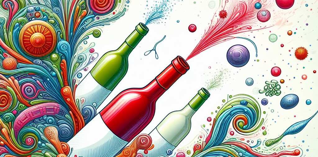 Picture illustrating wine and antibodies