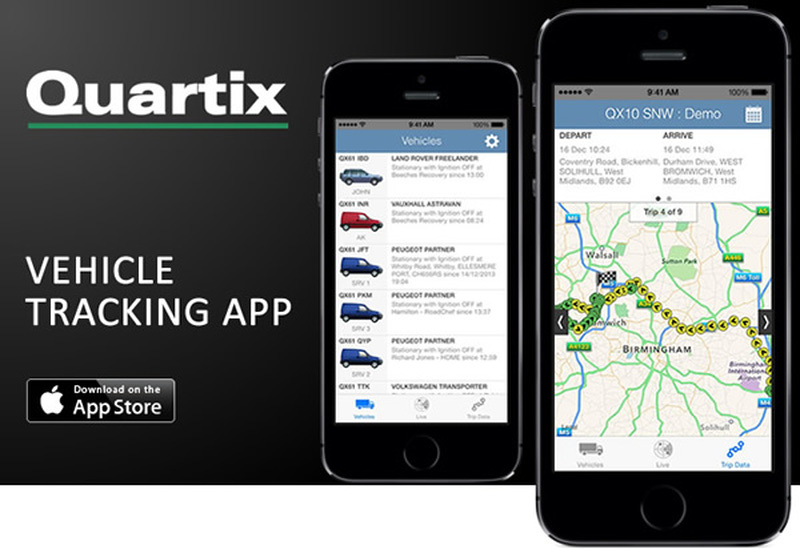 Quartix mobile app and vehicle tracking 