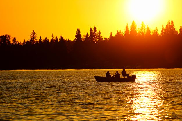 Fishing on lake in Canada 