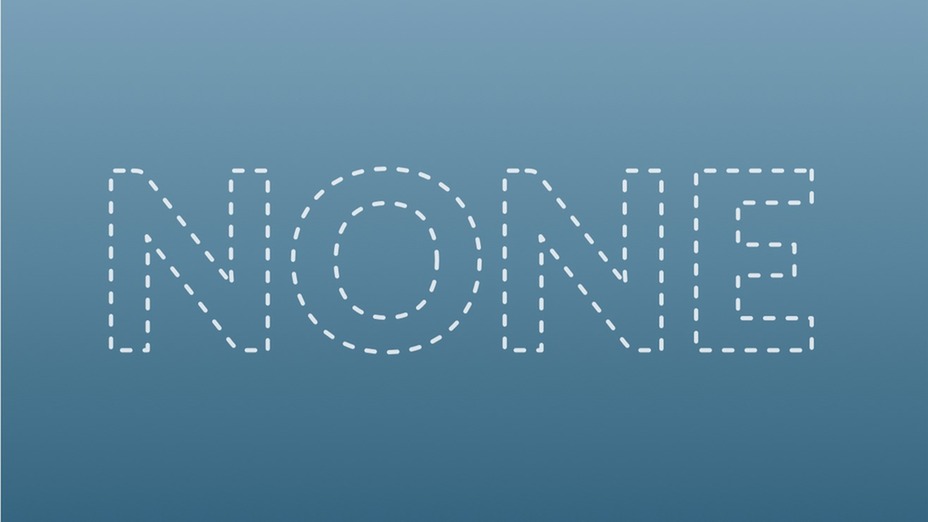 The word none written on a blue background