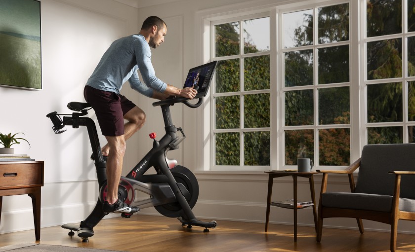 Peleton exercise bike in the house