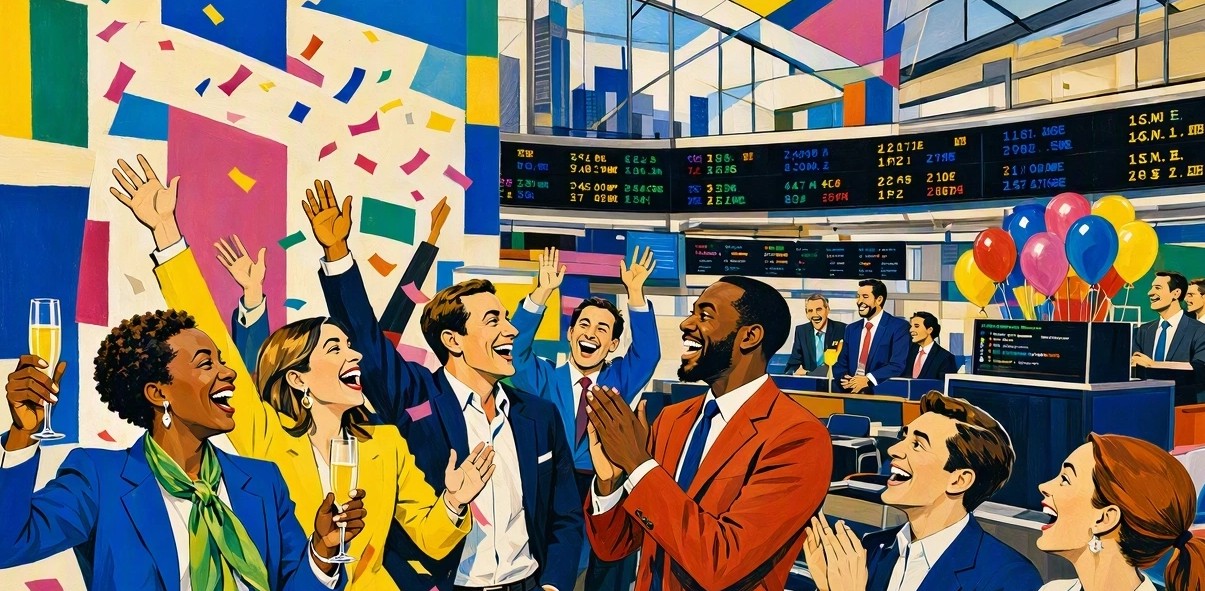 Stock exchange celebration