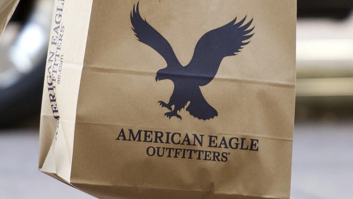 American Eagle logo on paper shopping bag