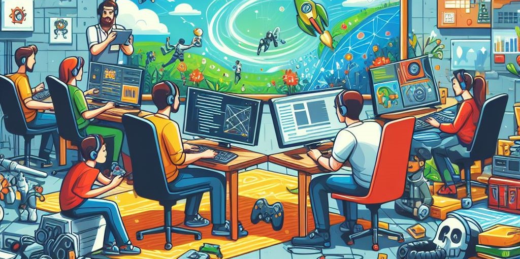 Picture illustrating video game development