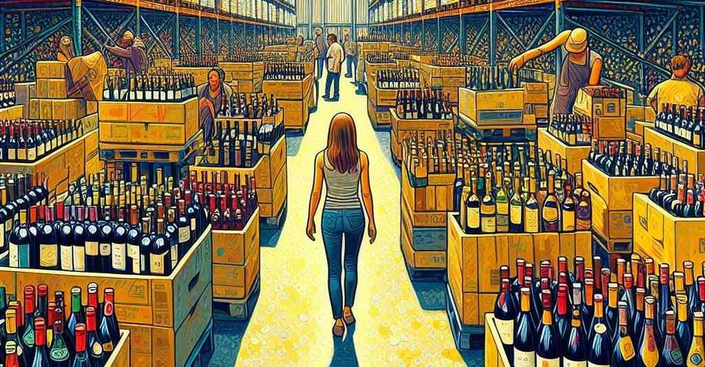 Wine warehouse illustration