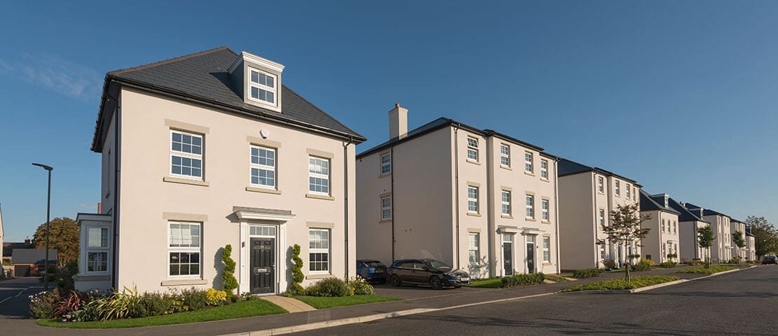 Newbuild houses on a street